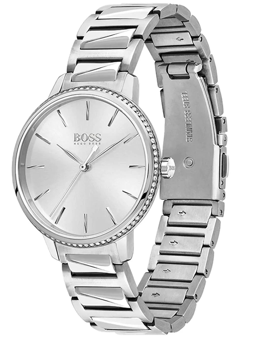 Hugo Boss Womens 1502539 Signature Silver Tone Stainless Steel Watch