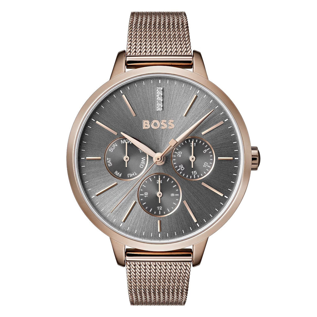 Hugo Boss Womens 1502424 Symphony Gold Tone Mesh Bracelet Watch