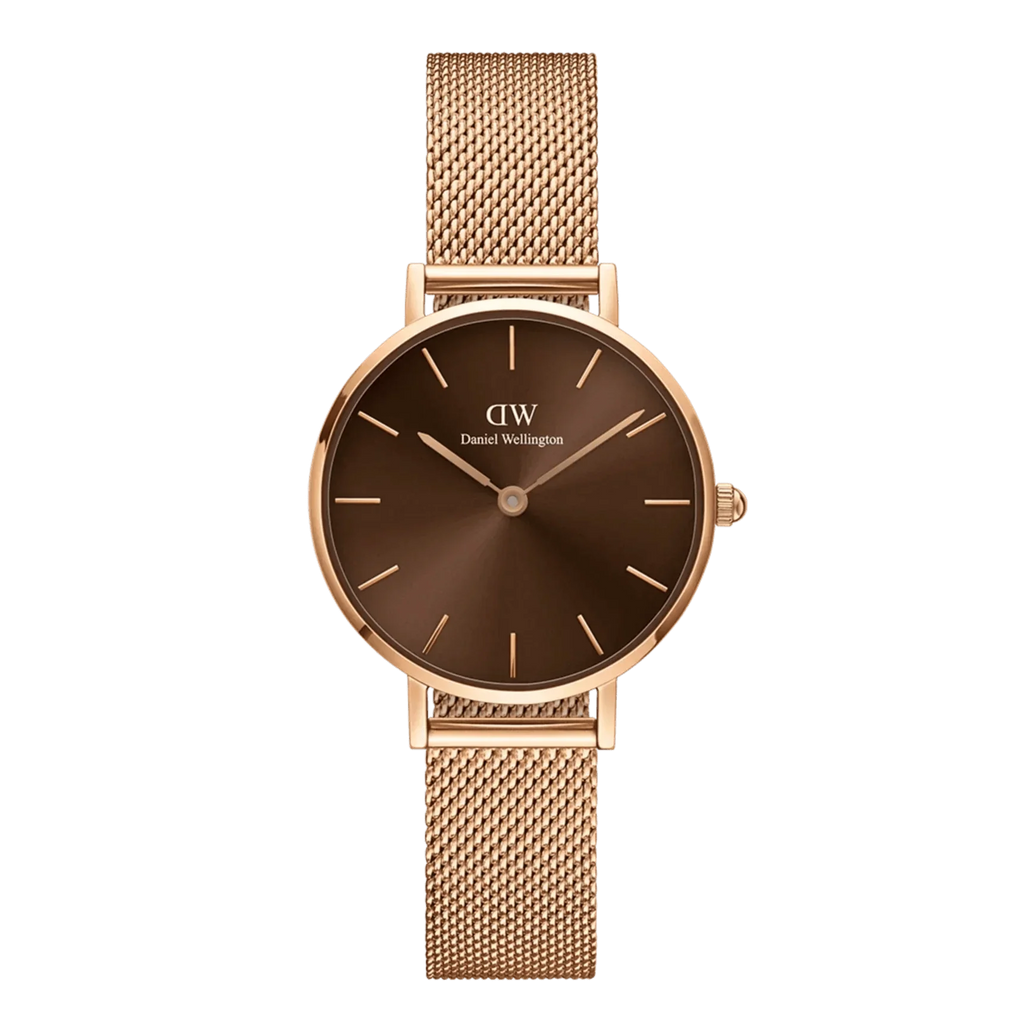 Daniel Wellington Ladies Rose Gold Petite Amber Watch Dw00100477