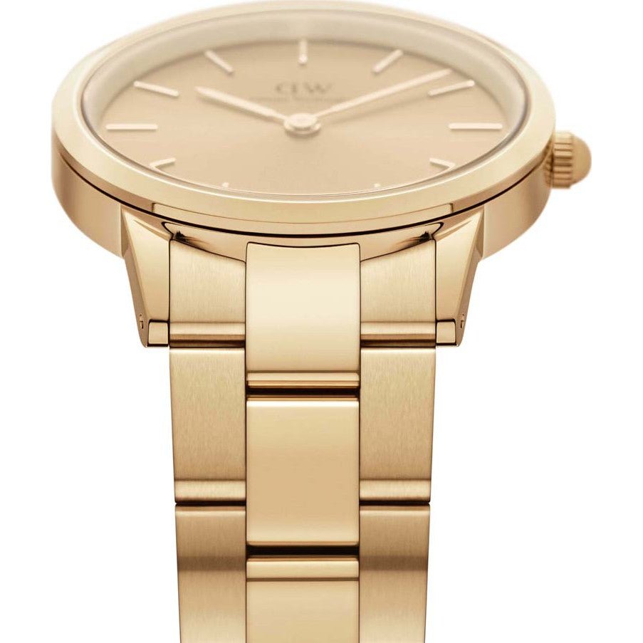 Daniel Wellington Ladies Gold Iconic Link Unitone Watch Dw00100403