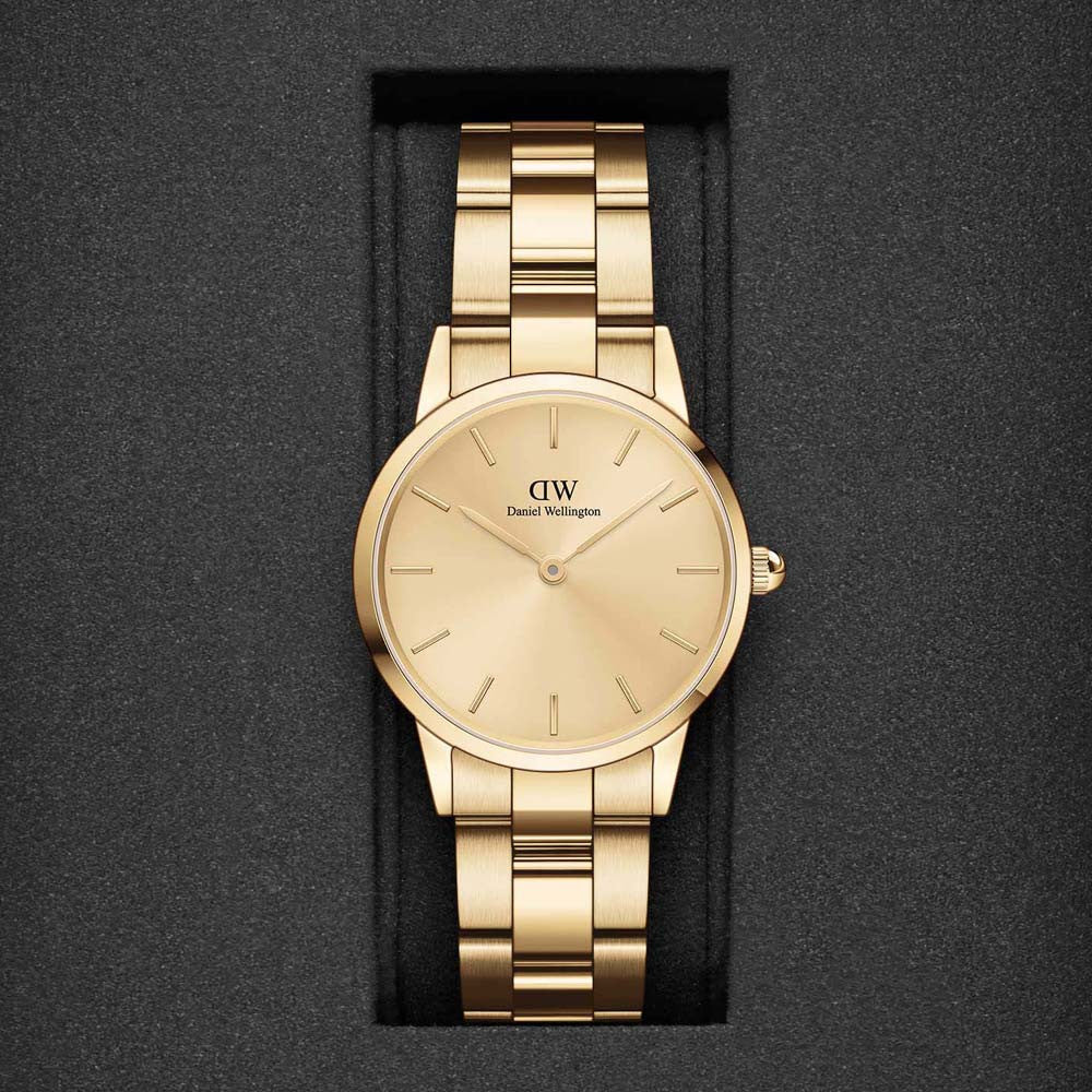 Daniel Wellington Ladies Gold Iconic Link Unitone Watch Dw00100403