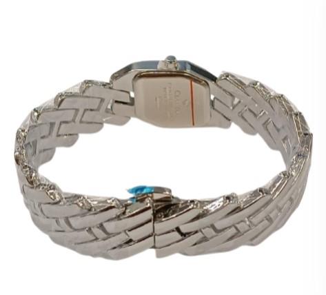 Clasico Ladies Water Resistant Bling Black Dial Silver Metal Strap Bracelet Watch