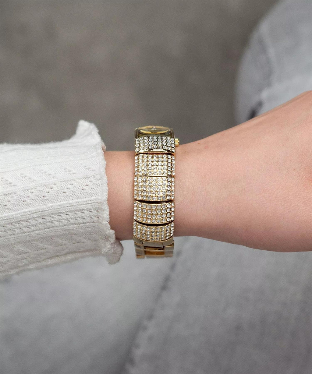 Sekonda Seksy Ladies Bling Gold Case & Alloy Bracelet with Champagne Dial Watch 40468