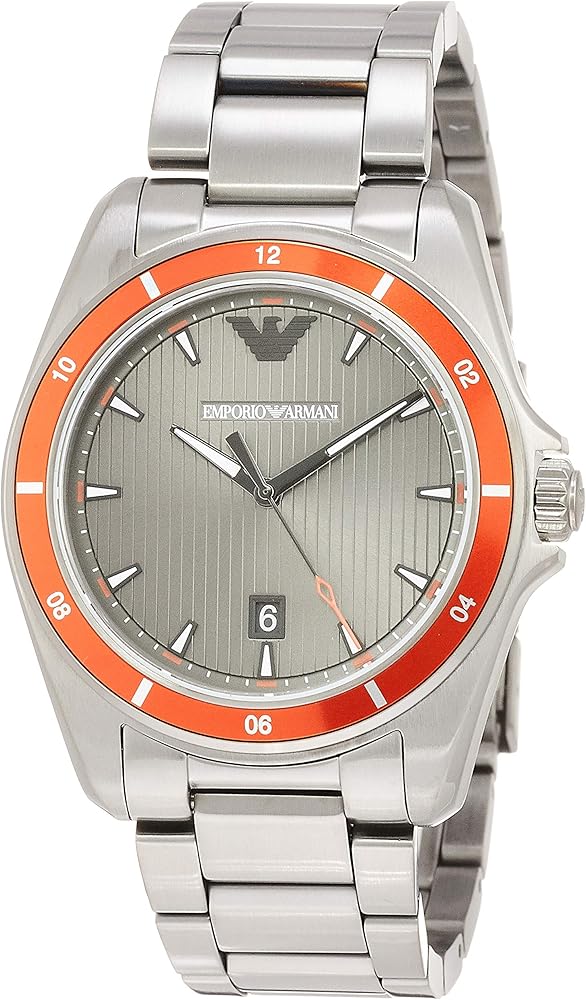 Emporio Armani Sigma Quartz Grey Dial Grey Steel Strap Watch For Men Ar11178