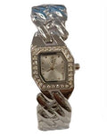 Clasico Ladies Water Resistant Bling Silver Dial 2 Tone Metal Strap Bracelet Watch