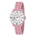 Henley Ladies Enamelled Round Case Silver sunray dial Pink Bracelet Watch H07241.5