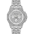 Bulova Crystal Mens Silver Watch 96c134