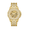 Bulova Crystal Mens Gold Watch 98a292