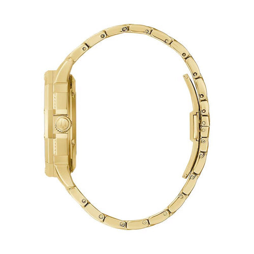 Bulova Crystal Mens Gold Watch 98a292