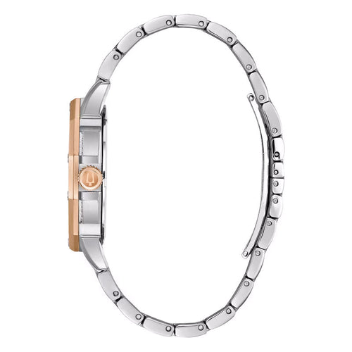 Bulova Crystal Mens Silver Watch 98c133