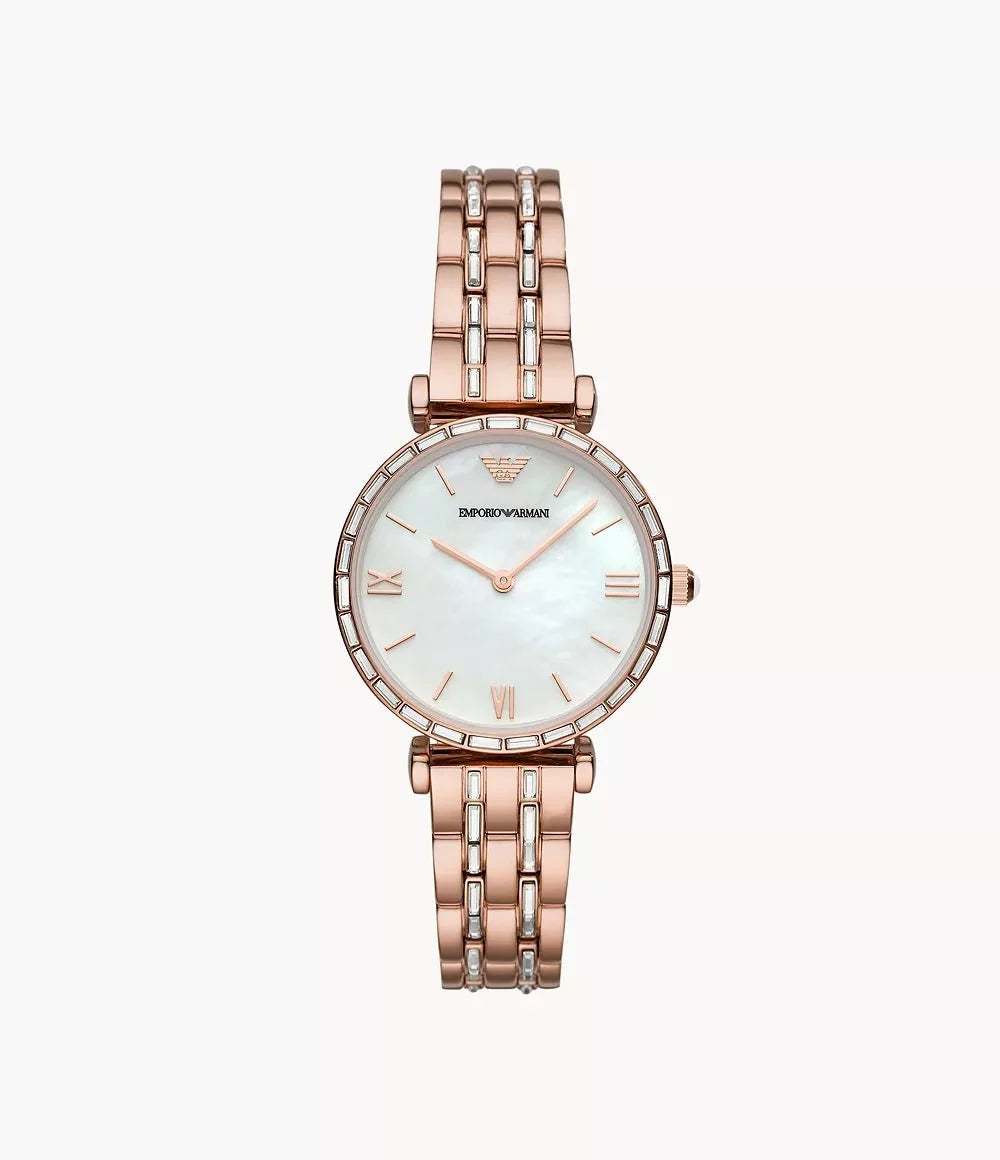 Emporio Armani Mens Ar11294 Rose Gold Tone Stainless Steel Chronograph Watch