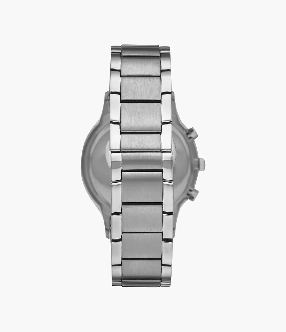 Emporio Armani Mens Ar11458 Rose Gold Tone Stainless Steel And Blue Leather Watch