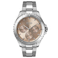 Hugo Boss Womens 1502444 Premiere Silver Tone Stainless Steel Watch With Rose Gold Di