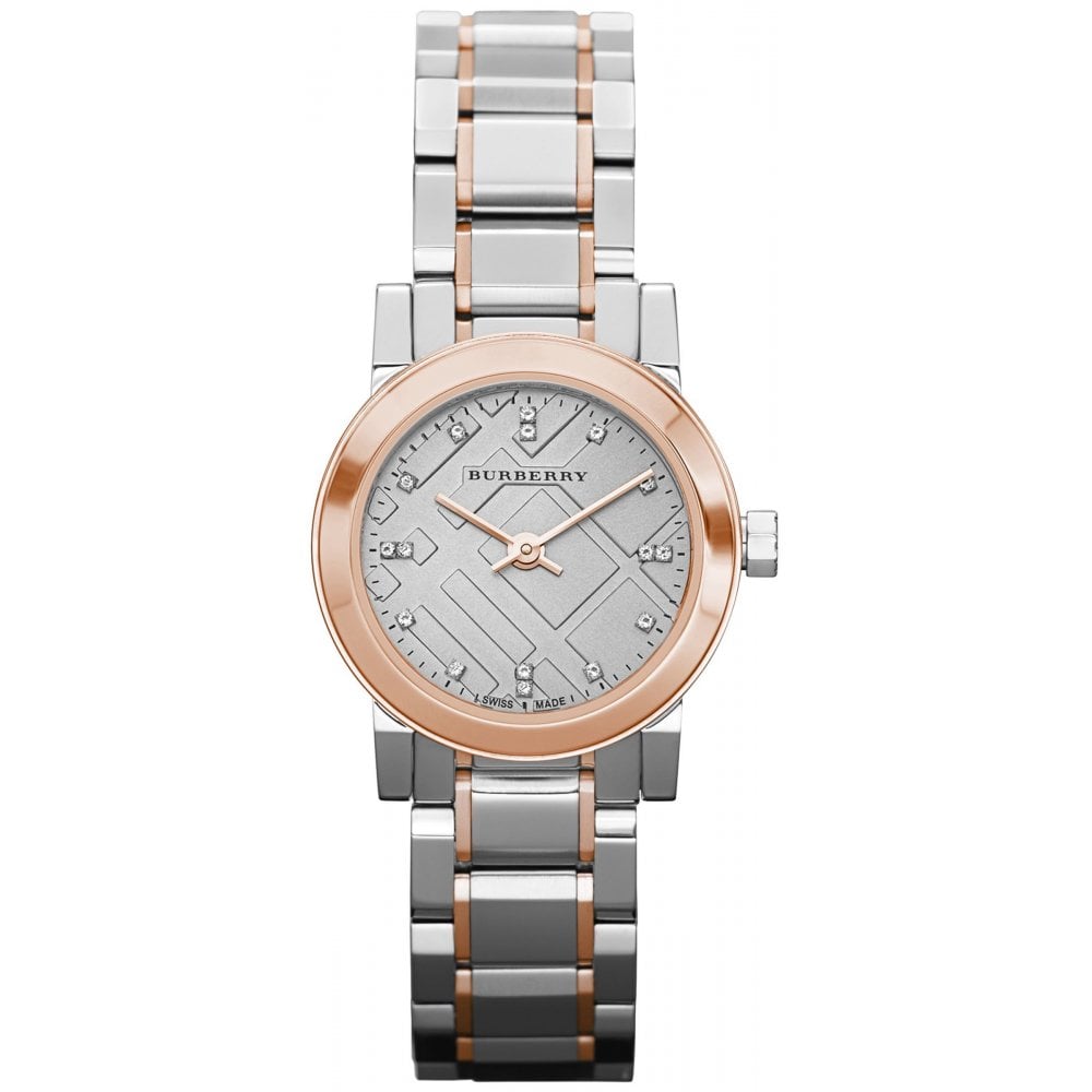 Burberry Ladies Watch The City Diamonds 26mm Two Tone Gold Bu9214