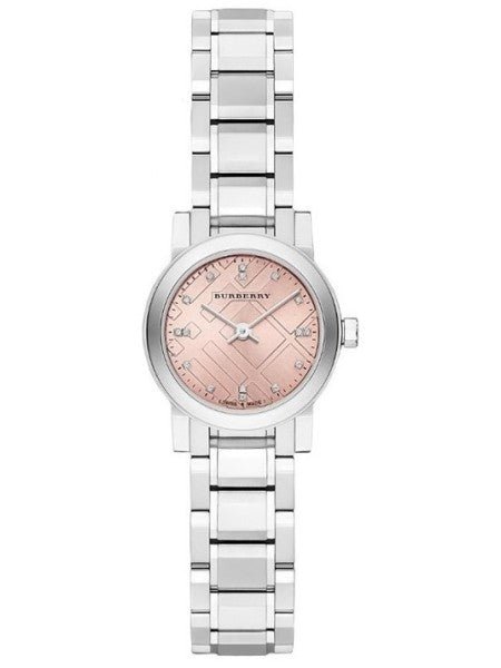 Burberry Ladies Watch The City Check Diamonds Pink Bu9223