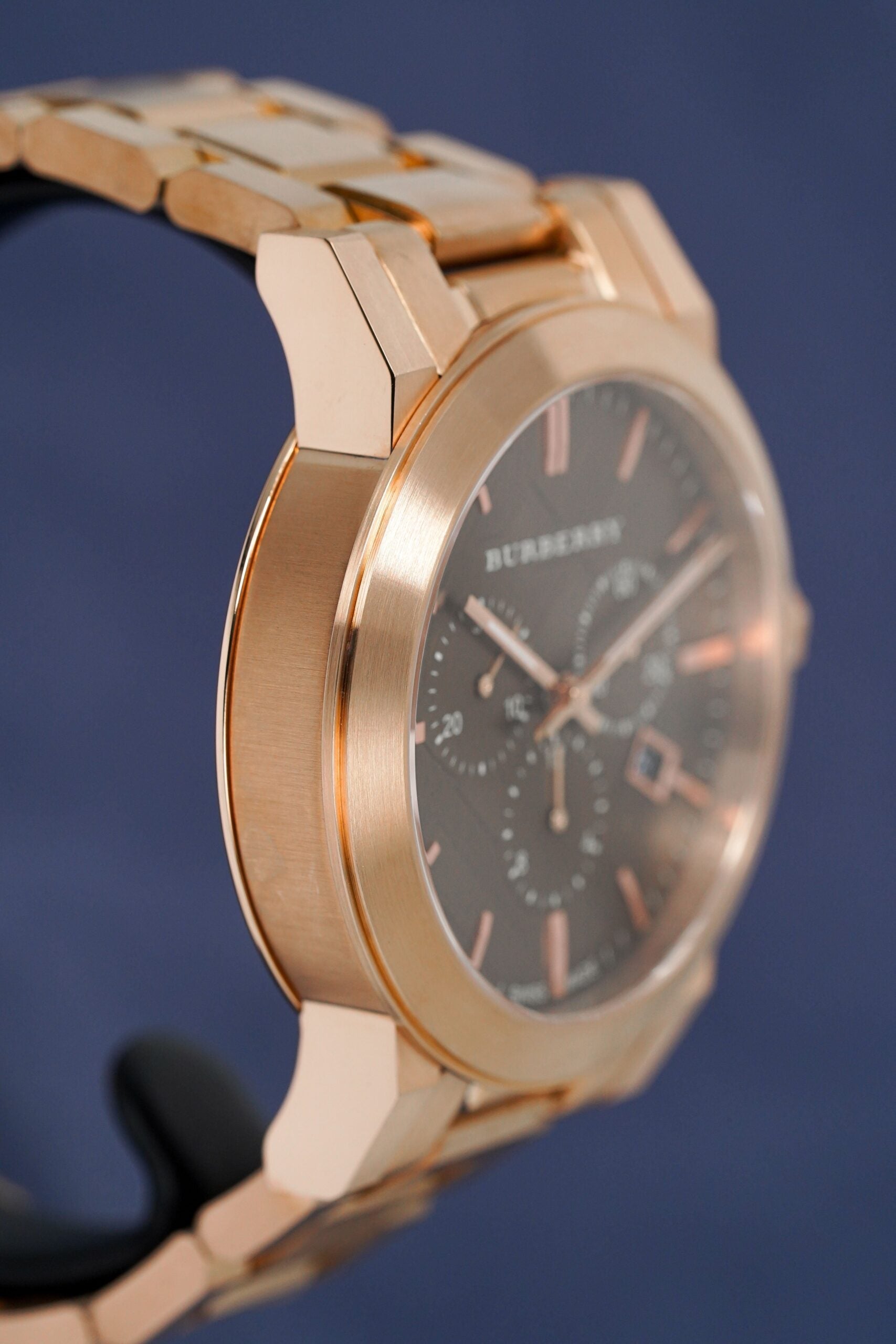 Burberry Mens Watch Chronograph The City Rose Gold Bu9353