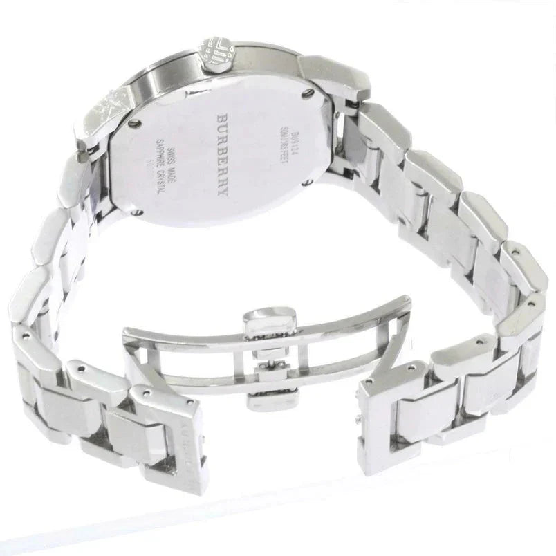 Burberry Ladies Watch Check Stamped Pink Bu9124