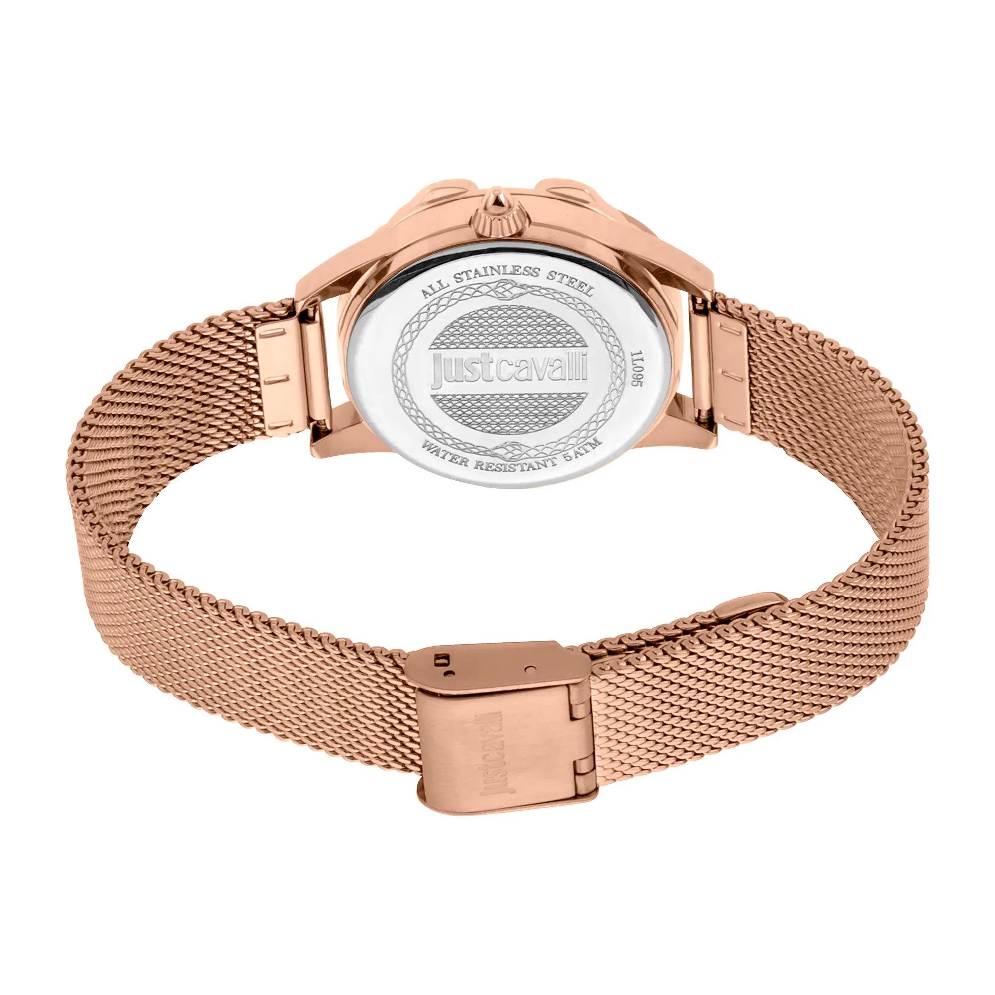 Just Cavalli JC Giro Steel Rose Gold Black Serpente Zircons