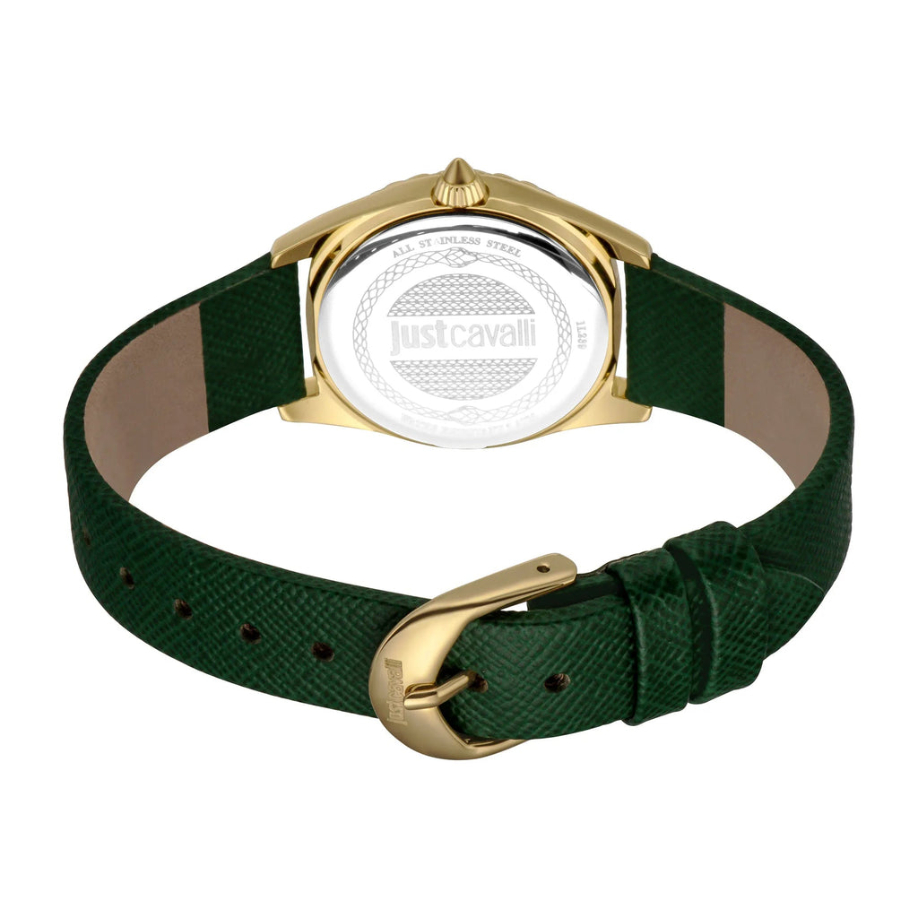 Just Cavalli Fashion Glam Leather Green Gold