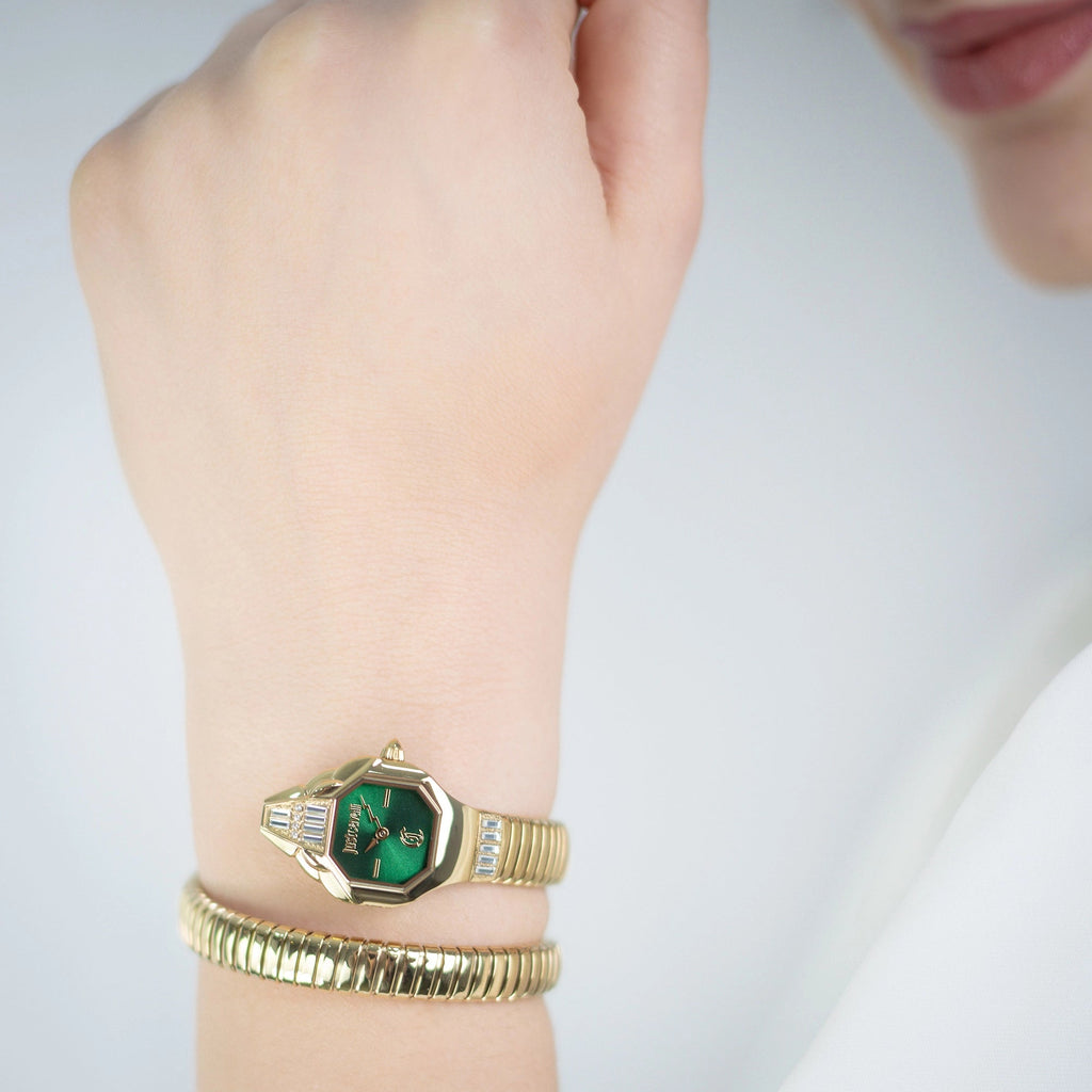 Just Cavalli Brillante Snake Yellow Gold Green