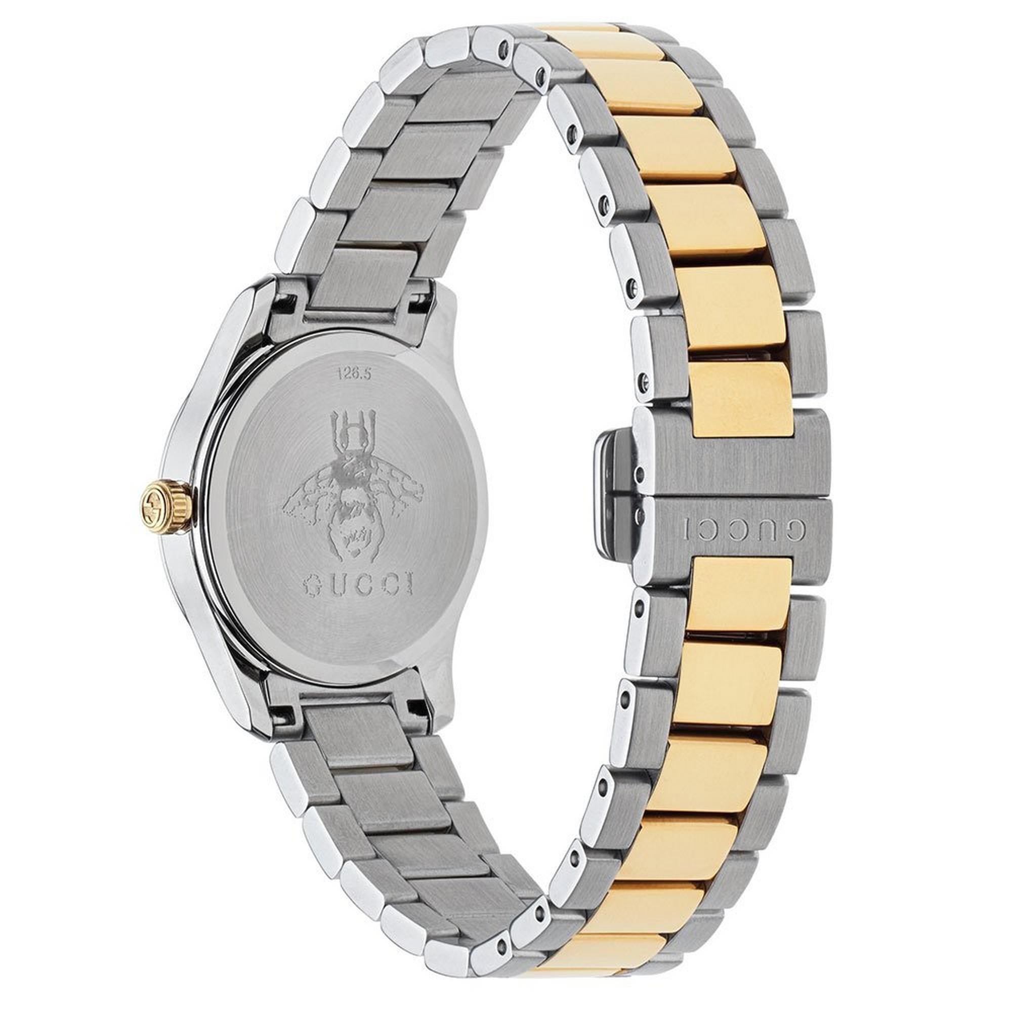 Gucci G Timeless Mystic Cat Steel And Gold Pvd Ladies Watch Ya126596