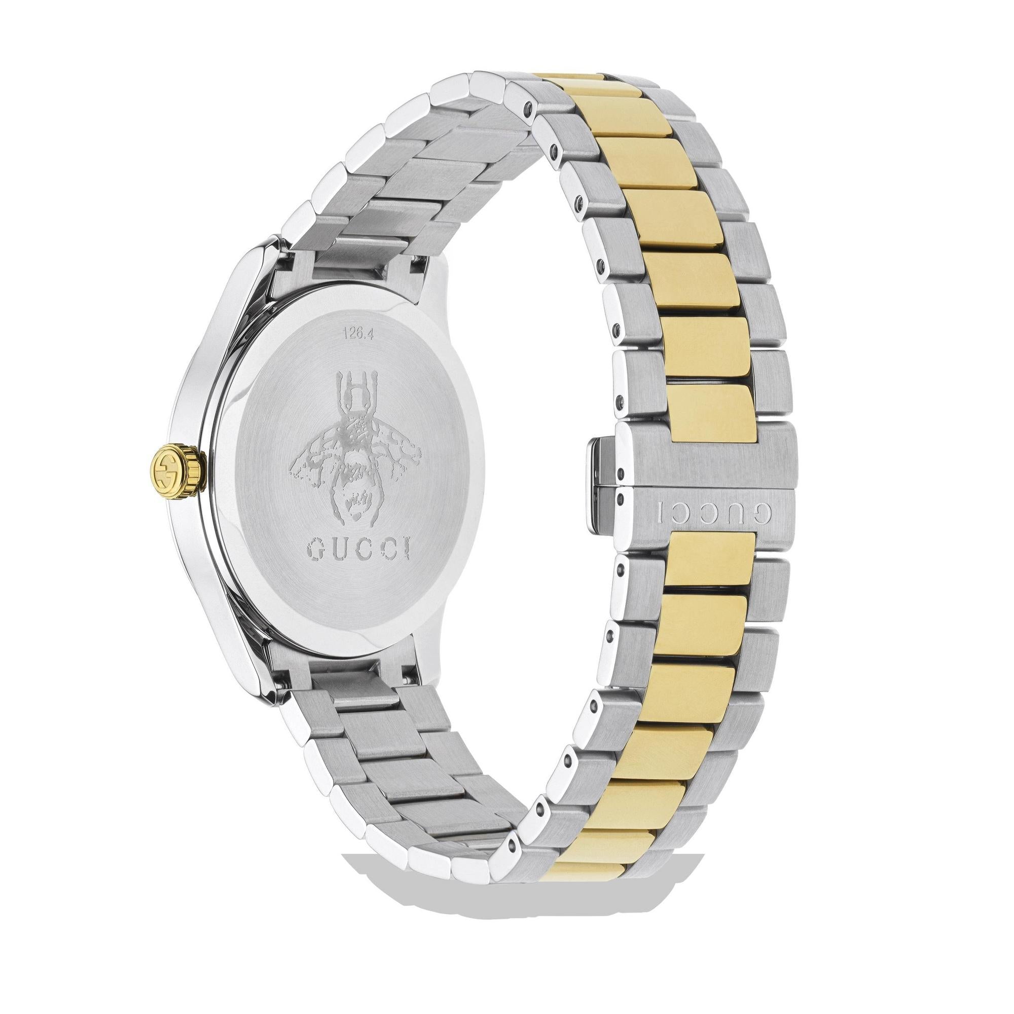 Gucci G Timeless Snake Steel And Gold Pvd Mens Watch Ya1264075