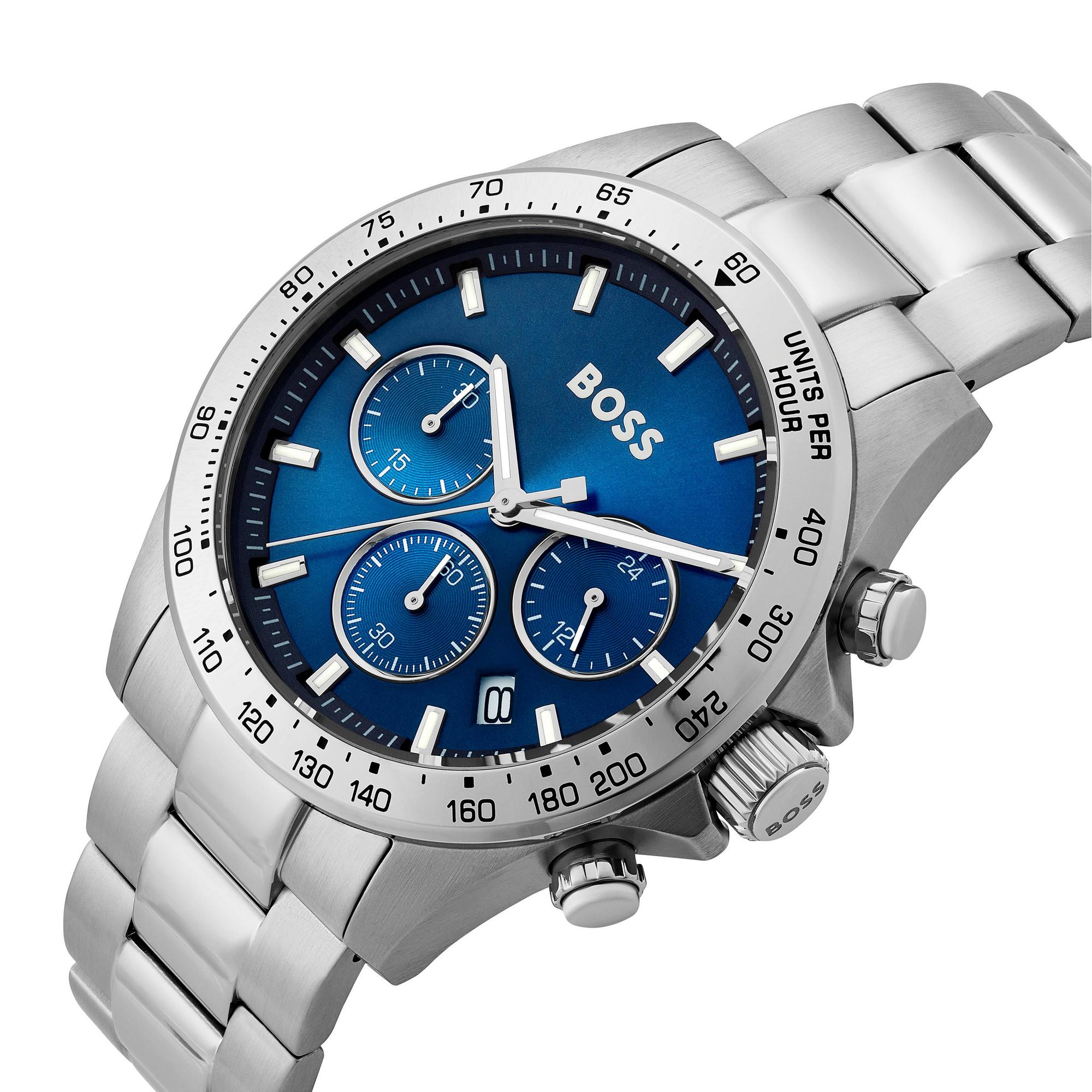 Hugo Boss Mens 1513755 Hero Chronograph Blue Stainless Steel Watch