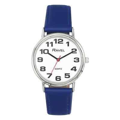Ravel Easy Read Unisex Watch - White Dial & Blue Strap (R0105.50.1)