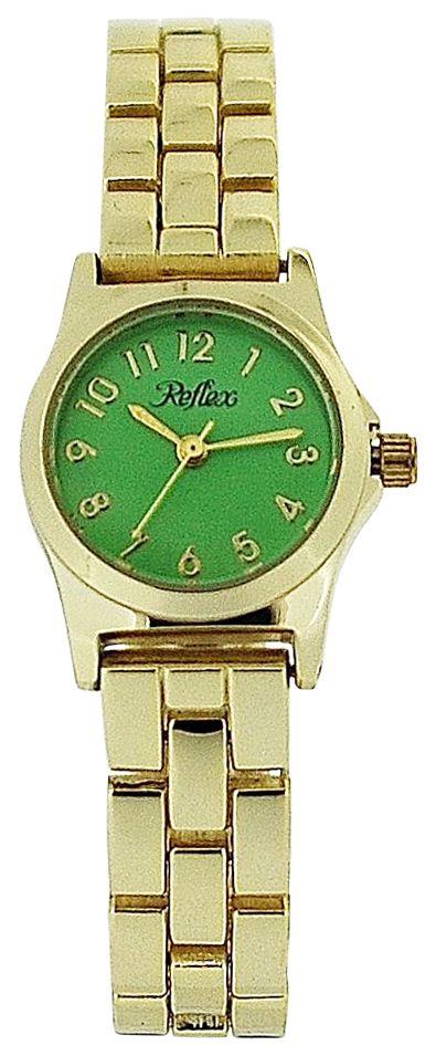 Reflex Ladies Analogue Green Dial & Yellow Tone Metal Bracelet Strap Watch LB106 - Needs Battery