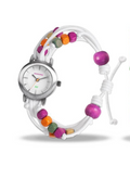Kahuna Ladies White dial with Colour Fabric Strap Friendship Watch KLF-0015LSTK  - CLEARANCE NEEDS RE-BATTERY