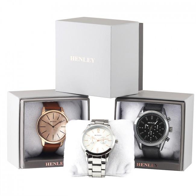 Henley Mens Black Dial Black Silicone Sports Rubber Strap Watch H02206.3