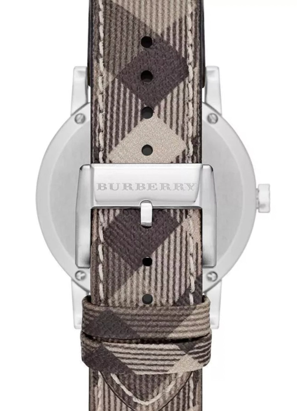 Burberry Ladies Watch Smoke Check Strap Bu9118