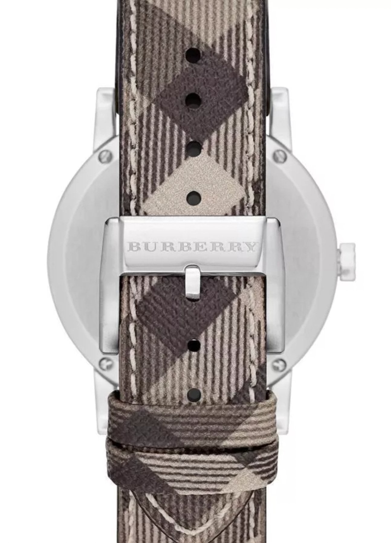 Burberry Ladies Watch Smoke Check Strap Bu9118