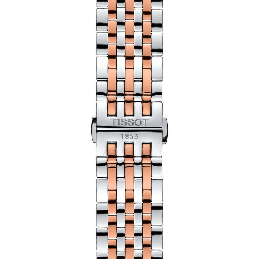 Tissot Mens Watch Tradition Powermatic 80 Open Heart Rose Silver T0639072203801