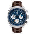 Tissot Mens Watch T Heritage 1973 Chronograph 43mm Blue Brown T1244271604100