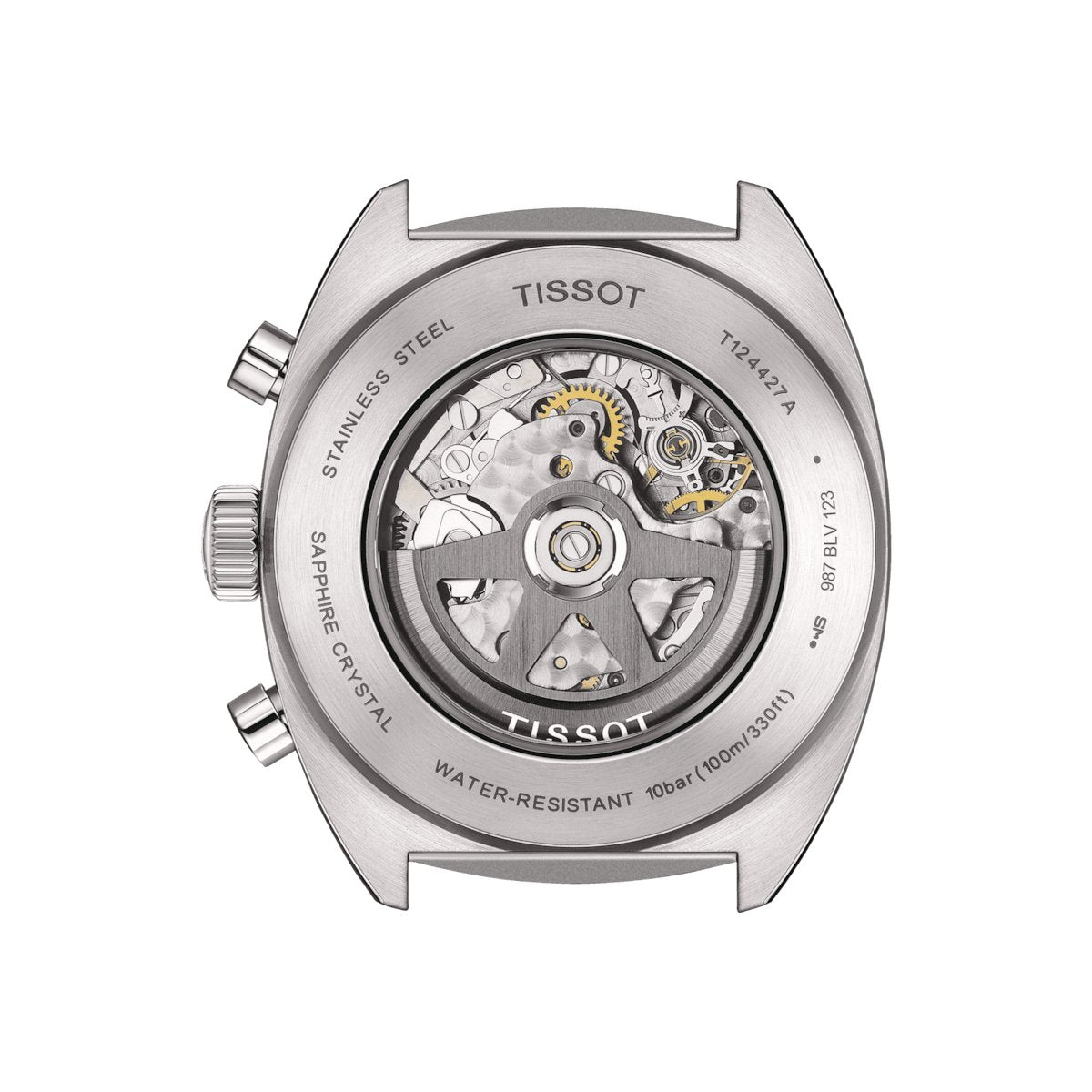 Tissot Mens Watch T Heritage 1973 Chronograph 43mm Blue Brown T1244271604100