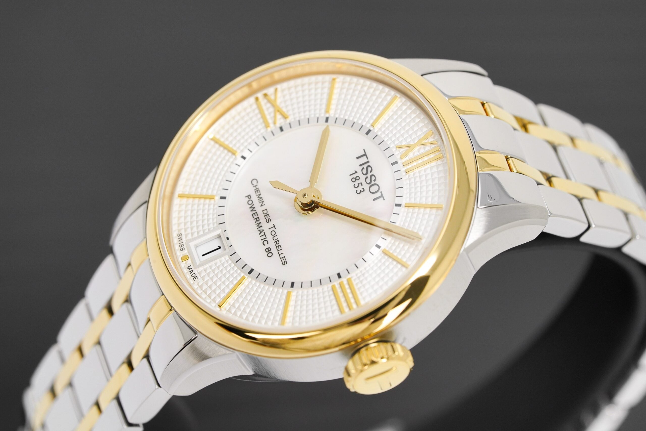 Tissot Ladies Automatic Watch Chemin Des Tourelles Powermatic 80 Two Tone T0992072211800
