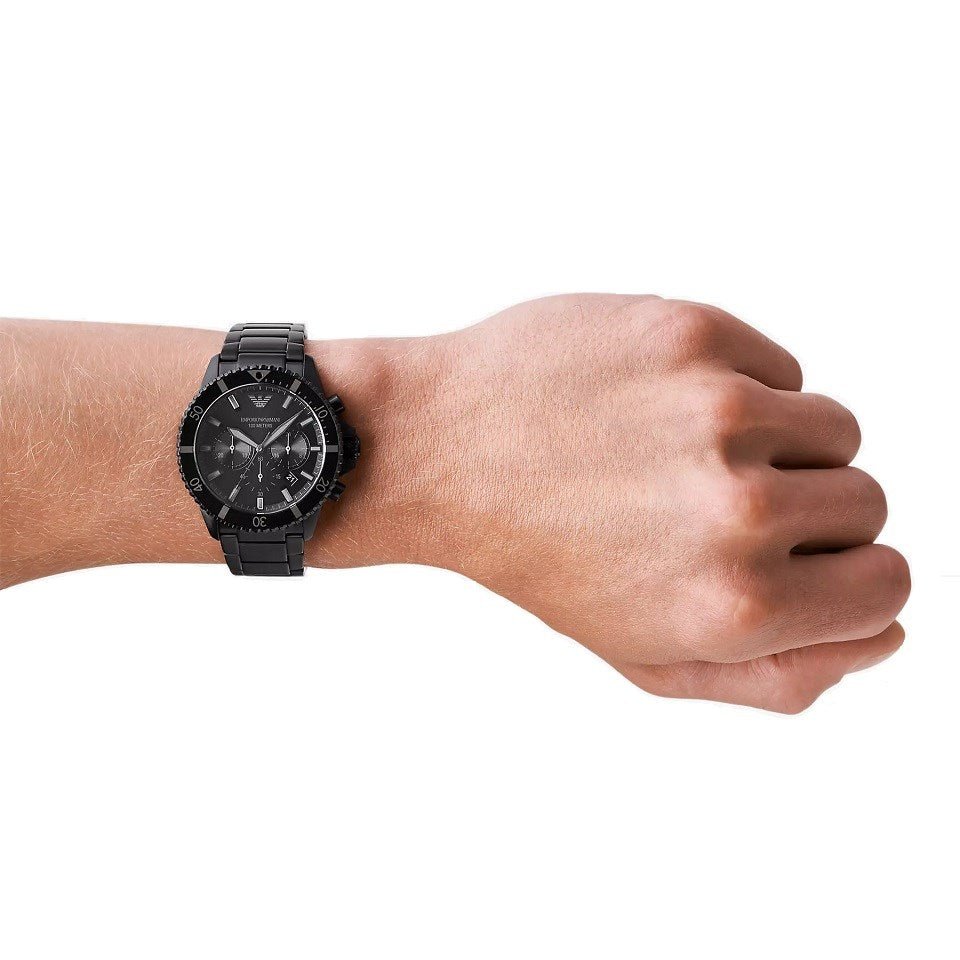 Emporio Armani Mens Ar11363 Black Stainless Steel Chronograph Watch