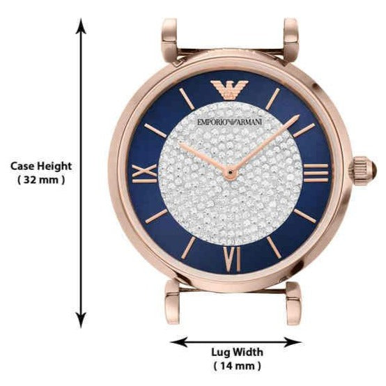 Emporio Armani Gianni T Bar Quartz Crystals Black Dial Gold Steel Strap Watch For Women Ar11423