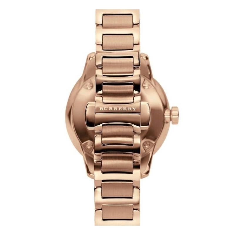 Ladies Rose Gold Swiss Stainless Steel Burberry Bracelet Watch Bu10116