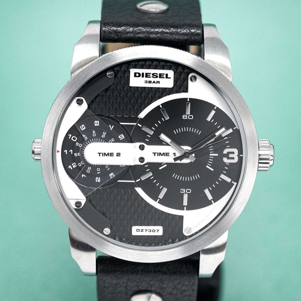 Diesel Dz7307 Men S Mini Daddy Silver Black Watch