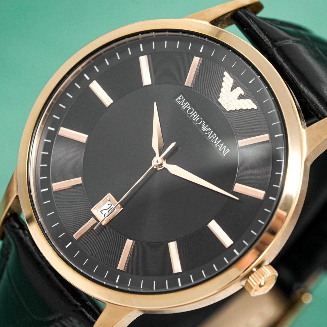 Emporio Armani Ar2425 Men S Renato Rose Gold Pvd Watch