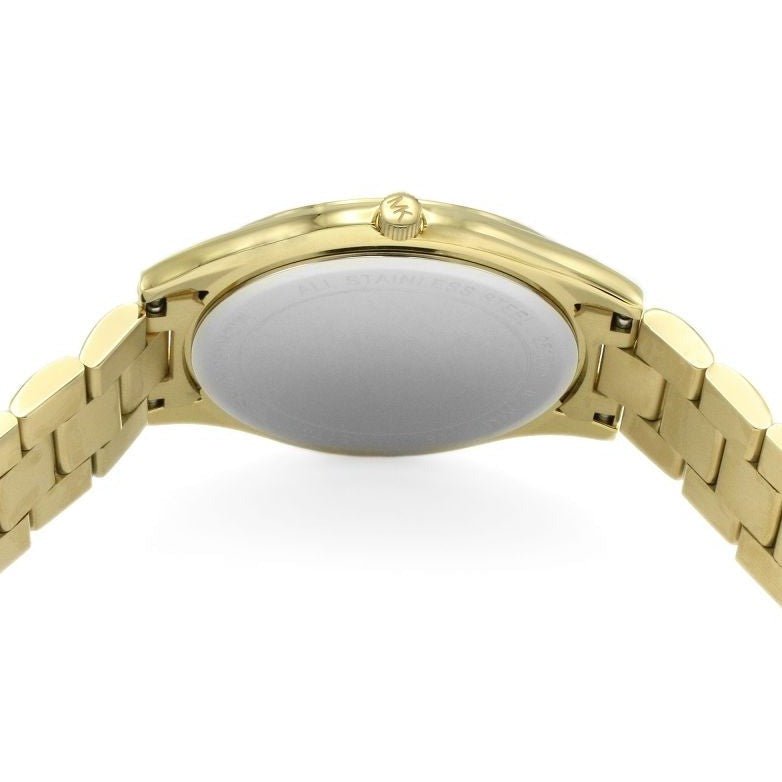 Michael Kors Mk3335 Ladies Slim Runway Gold Motif Watch