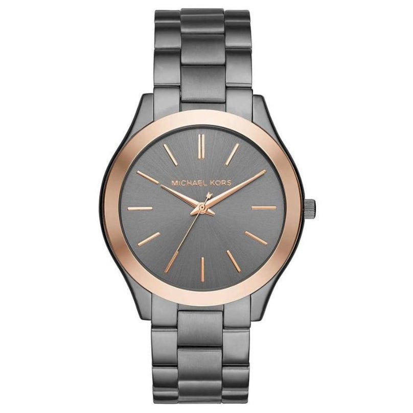 Michael Kors Mk8576 Men S Slim Runway Black Rose Watch