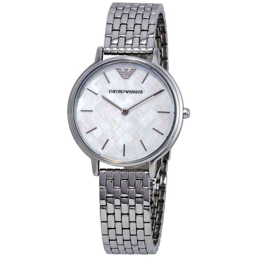 Emporio Armani Mother Of Pearl Dial Silver Steel Strap Watch For Women Ar11112