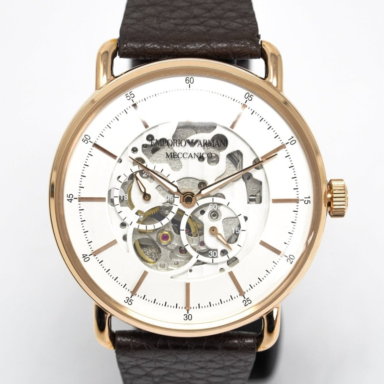 Emporio Armani Ar60027 Men S Automatic Meccanico Skeleton Watch