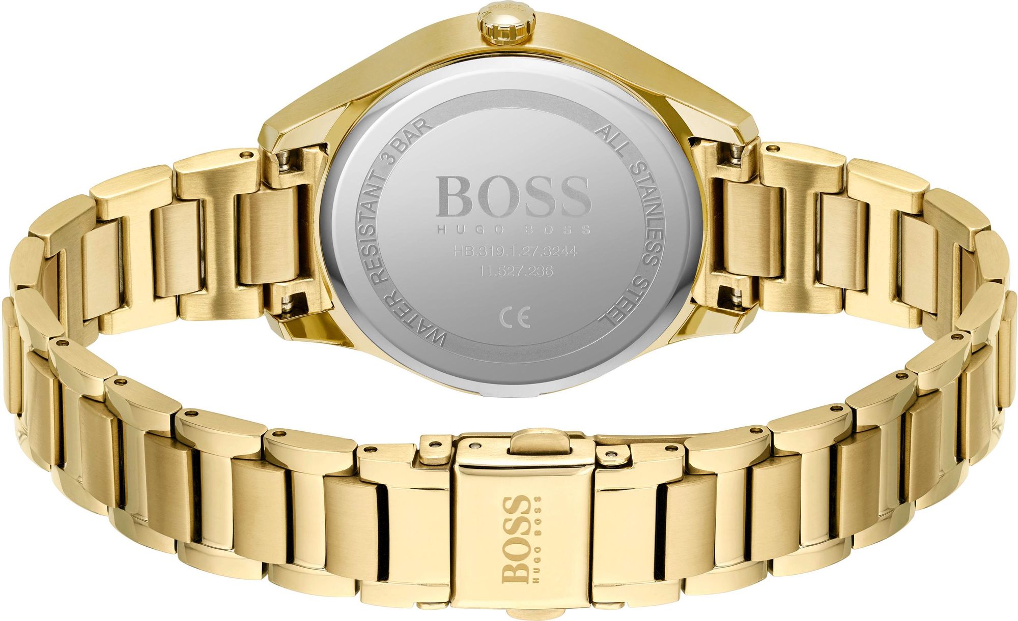 Hugo Boss Womens 1502584 Grand Course Quartz Gold Tone Stainless Steel Watch