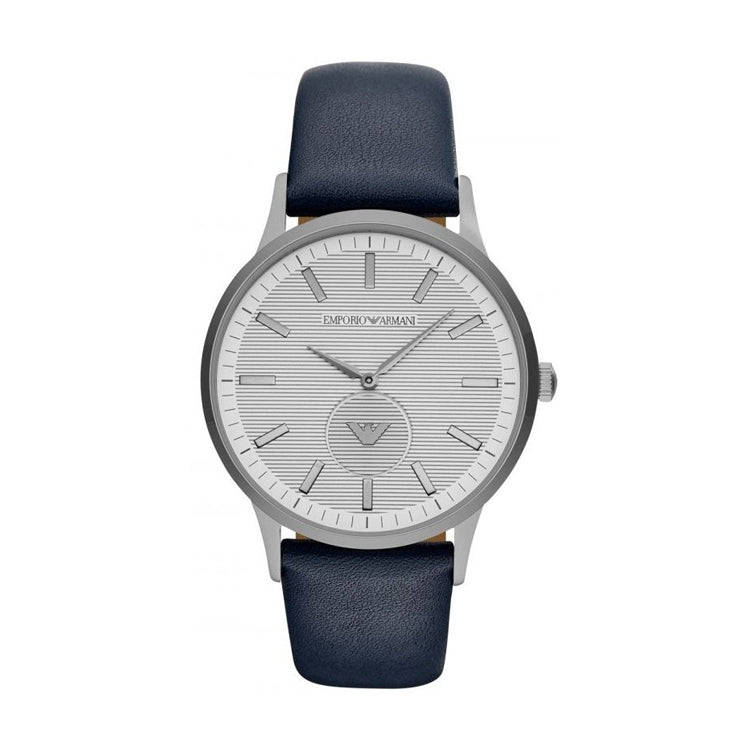 Emporio Armani Renato White Dial Blue Leather Strap Watch For Men Ar11119