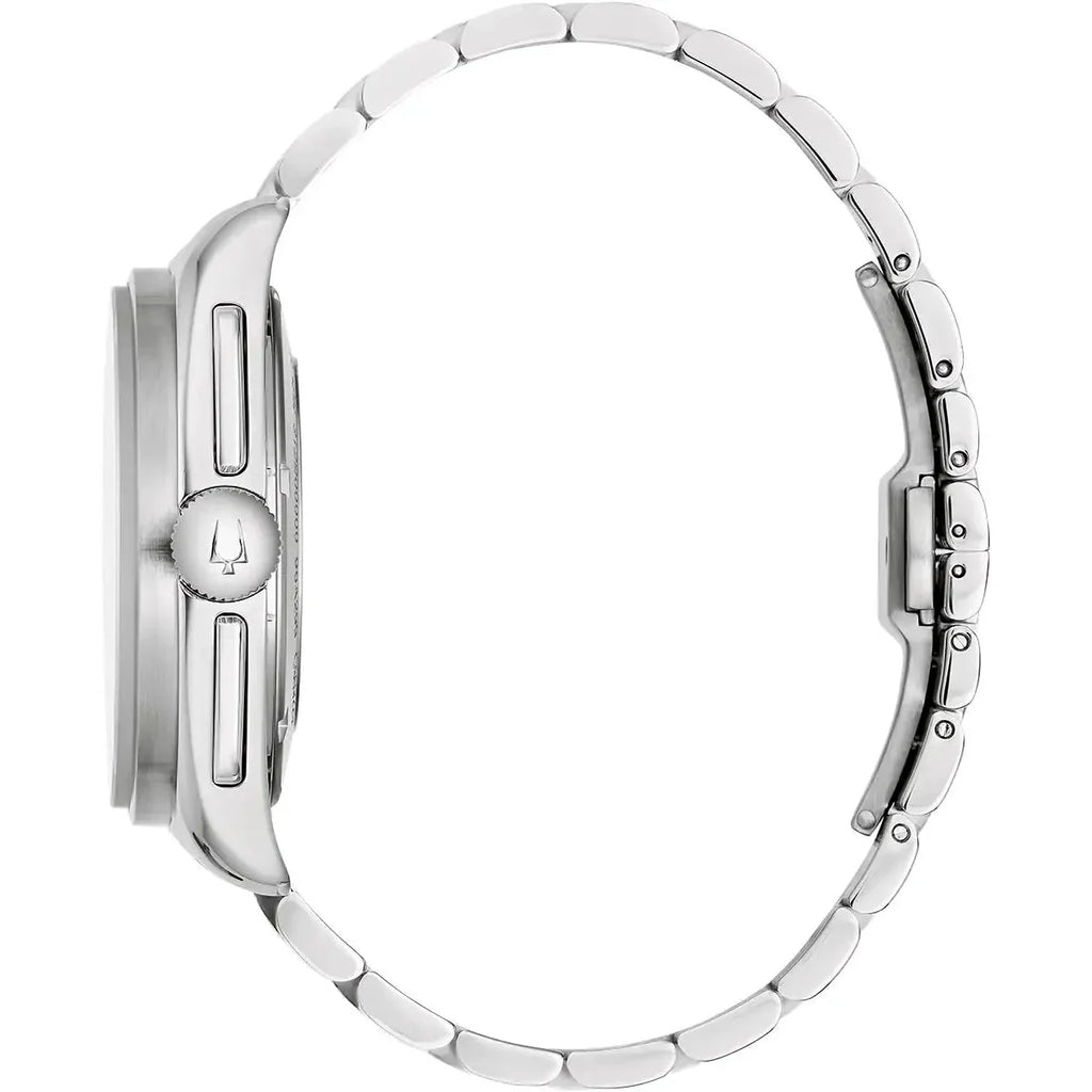 Bulova Lunar Pilot Chrono Mens Silver Watch 96k111