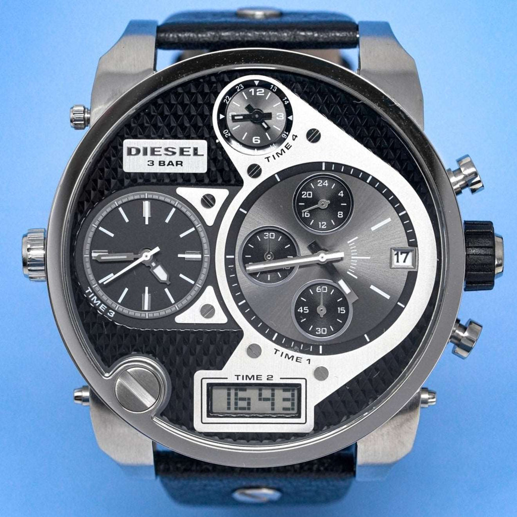 Diesel Dz7125 Men S Chronograph Big Daddy Silver Black Watch